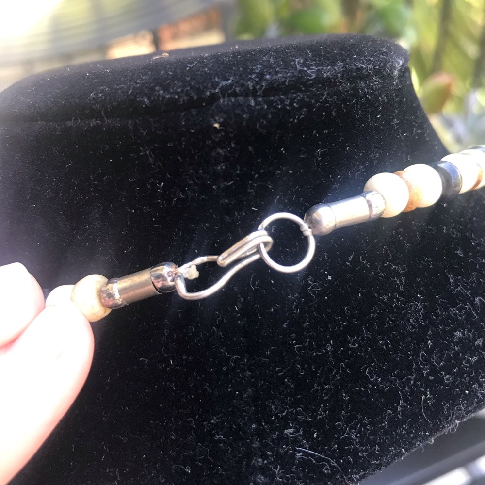 Egyptian Bone and Wood Necklace - Picture 5 of 11